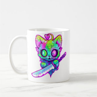 Zombie-Katze-Samurai-Edm-Festival-Rave Kaffeetasse