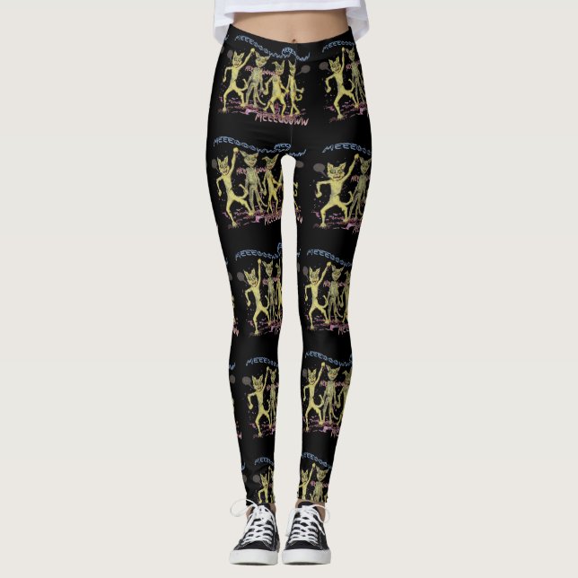 Zombie-Katzen Leggings (Vorderseite)