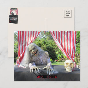 Zombie Kissing Booth Postcard Postkarte