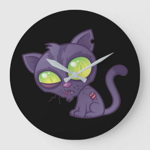 Zombie Kitty Große Wanduhr