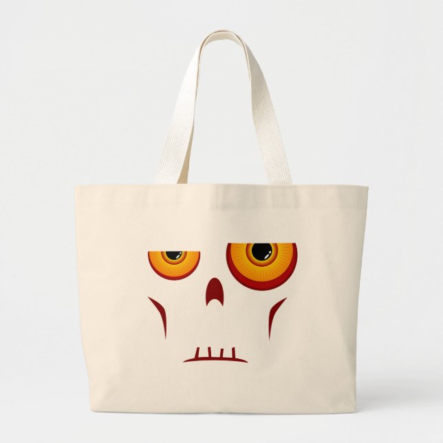 Zombie-langes Gesichts-Tasche Jumbo Stoffbeutel (Vorne)