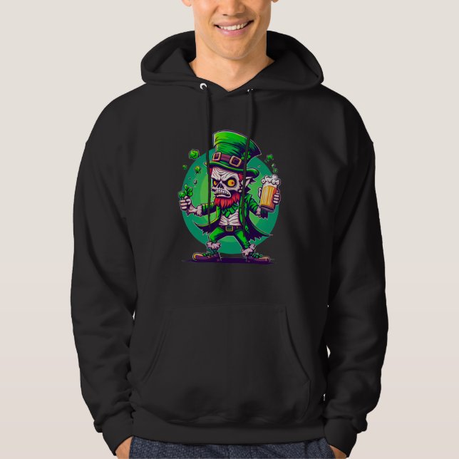 Zombie Leprechaun Irish St Paddy's Beer 1 Hoodie (Vorderseite)