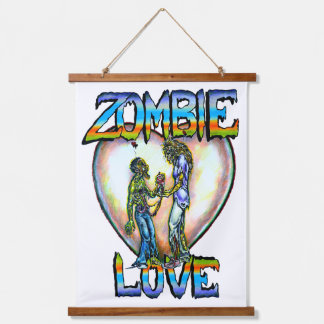 "Zombie Liebe" Art von Rebecca O'Donnell Wandteppich Mit Holzrahmen