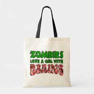 Zombie-Liebe ein Mädchen mit Gehirnen Tragetasche