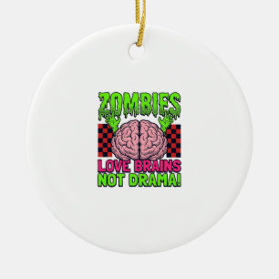 Zombie Liebe Gehirne Keine Drama Vintage Horror De Keramik Ornament