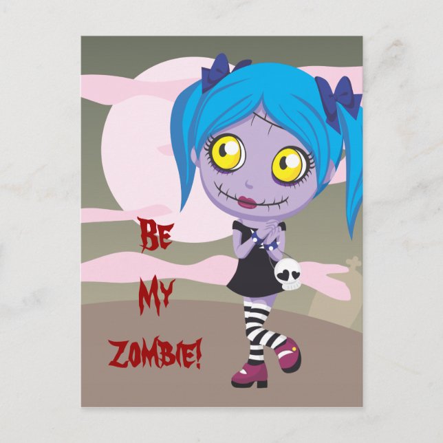 Zombie Liebe Postkarte (Vorderseite)