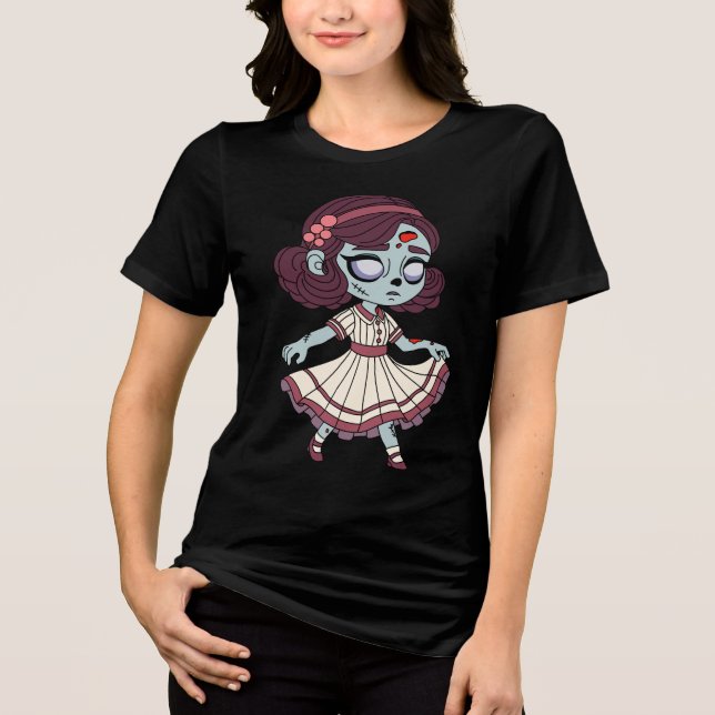 Zombie-Mädchen aus den 1930ern Tri-Blend Shirt (Vorderseite)