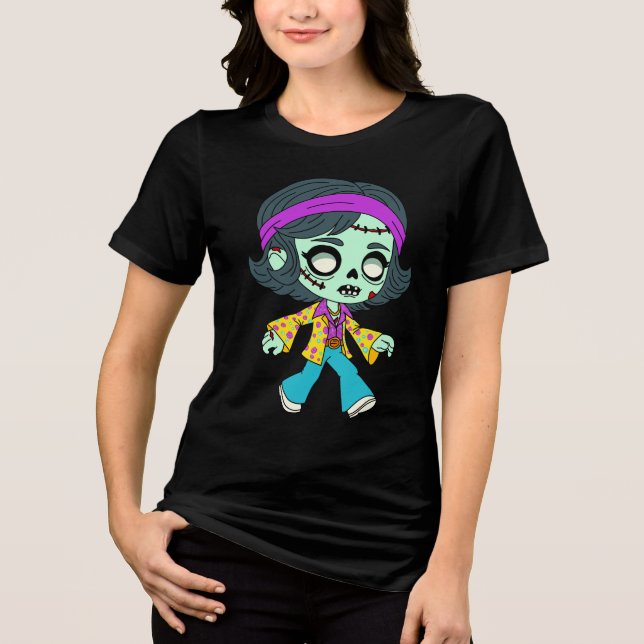 Zombie-Mädchen der 1970er Tri-Blend Shirt (Vorderseite)