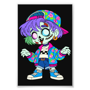 Zombie-Mädchen der 90er Fotodruck