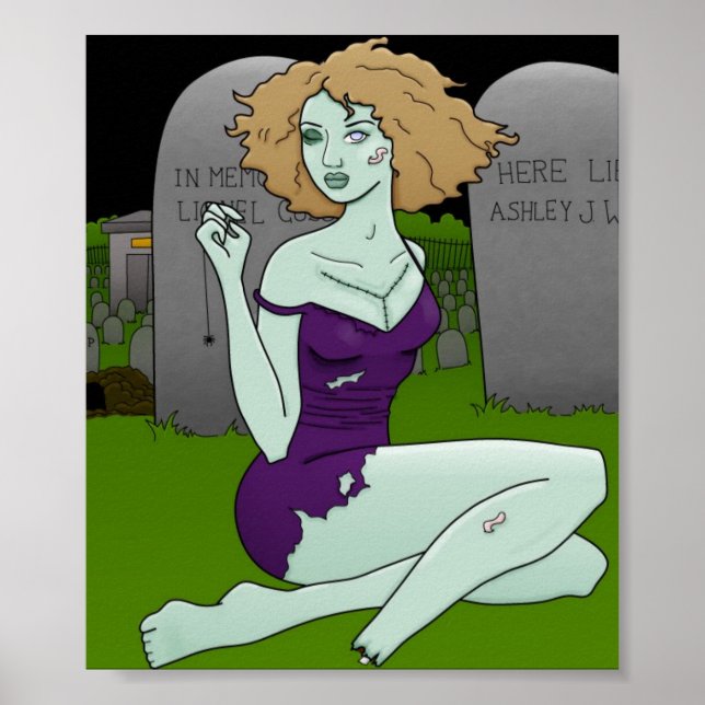 Zombie-Mädchen-Druck Poster (Vorne)