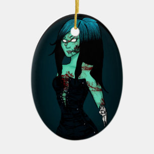 Zombie-Mädchen in der Korsett-Verzierung Keramik Ornament