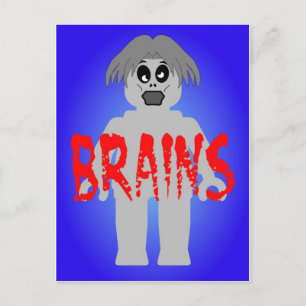 Zombie Minifig 'Brains' Postkarte