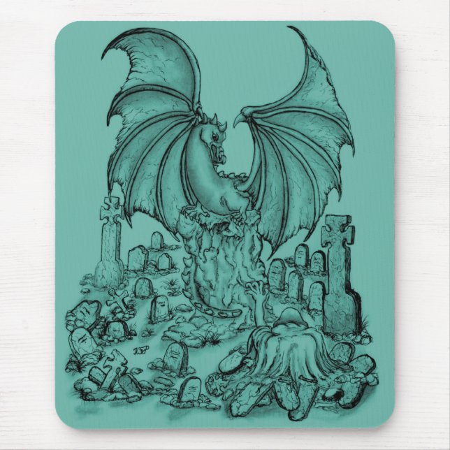 Zombie mit Drache Mousepad (Vorne)