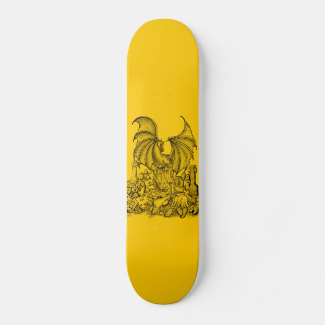 Zombie mit Drache Skateboard (Vorderseite)