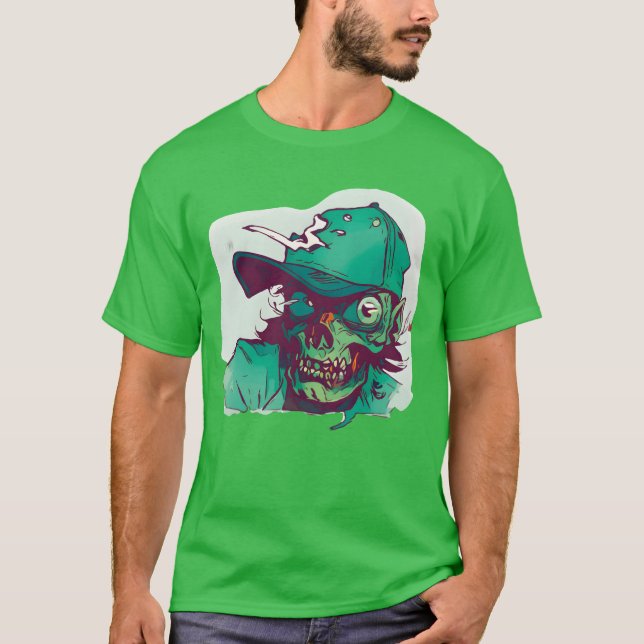 Zombie mit Hut Mädchen T-Shirt (Vorderseite)