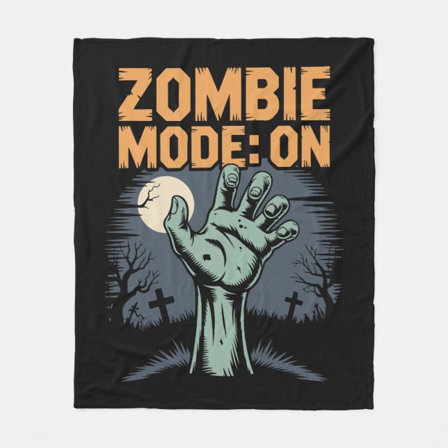 Zombie Mode On Scary Halloween T shirt Fleecedecke (Vorderseite)