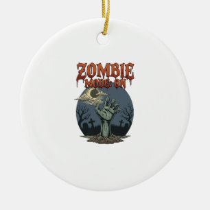 Zombie-Modus Halloween-Hand-Mond-Friedhof_1 Keramik Ornament