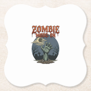 Zombie-Modus Halloween-Hand-Mond-Friedhof_1 Untersetzer