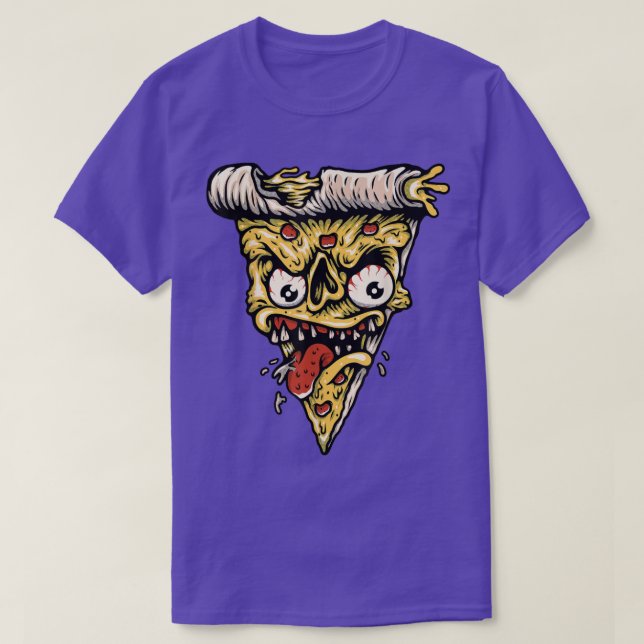 Zombie Monster Pizza Slice Beängstigend Pizza Pie  T-Shirt (Design vorne)