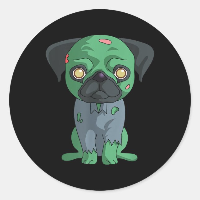 Zombie-Mops Runder Aufkleber (Vorderseite)