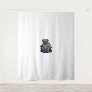 Zombie-Mops - Untoter Funny Halloween-Hund Wandteppich