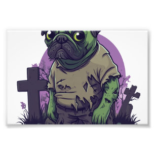 Zombie-Mops � Untoter lustiger Halloween-Hund Fotodruck