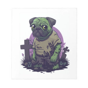 Zombie Mops � Untoter lustiger Halloween-Hund Notizblock