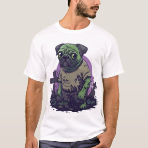 Zombie-Mops � Untoter lustiger Halloween-Hund T-Shirt