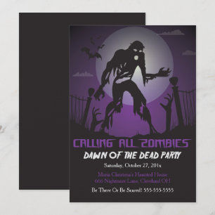 Zombie Morgendämmerung des toten Halloween-Party Einladung