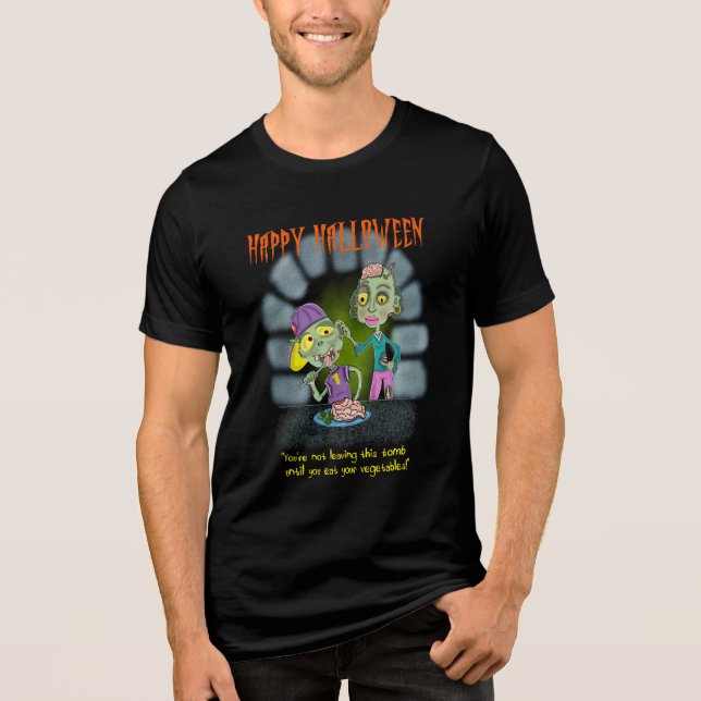 Zombie Mother und Son Halloween Tri-Blend Shirt (Vorderseite)