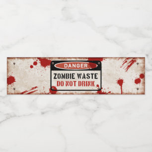 Zombie-Müllflaschenetikett mit rostigem Gefahrensc