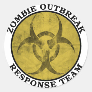 Zombie-Notfallteam (Biogefährdung) Runder Aufkleber