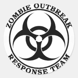 Zombie-Notfallteam (Biogefährdung) Runder Aufkleber