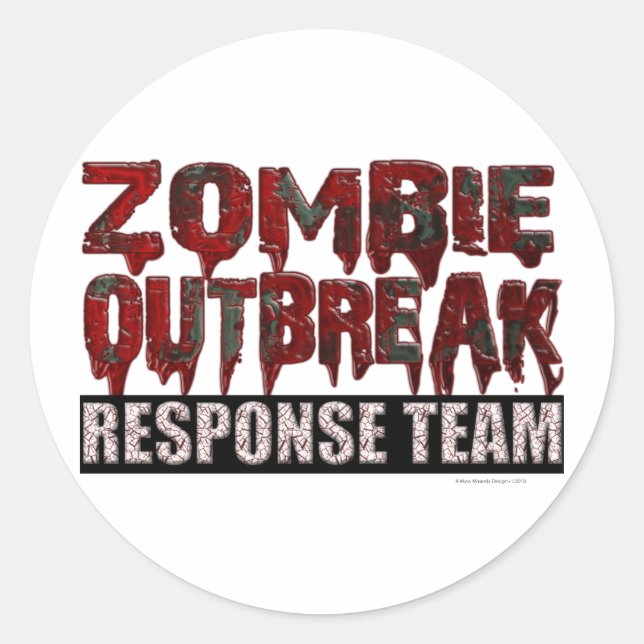 Zombie-Notfallteam Runder Aufkleber (Vorderseite)