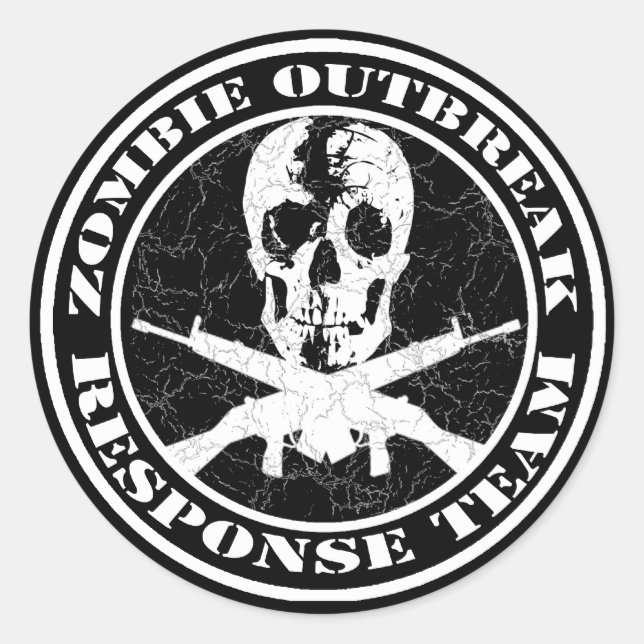 Zombie-Notfallteam Runder Aufkleber (Vorderseite)