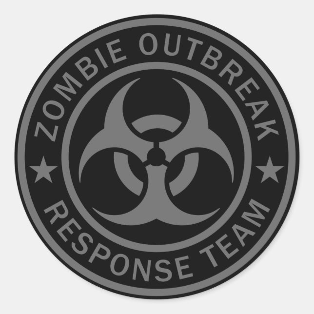 Zombie-Notfallteam Runder Aufkleber (Vorderseite)
