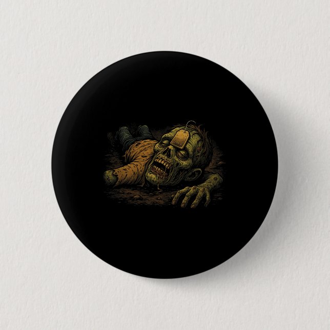 Zombie-Npc-Teag - Lustiger-Tea-G-Gamer-Meme-Hallow Button (Vorderseite)
