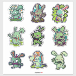 Zombie Oaster Bunny Aufkleber