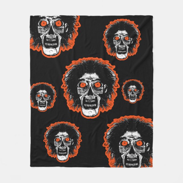 ZOMBIE - Oeil orange - Couverture polaire multi-fa (Devant)