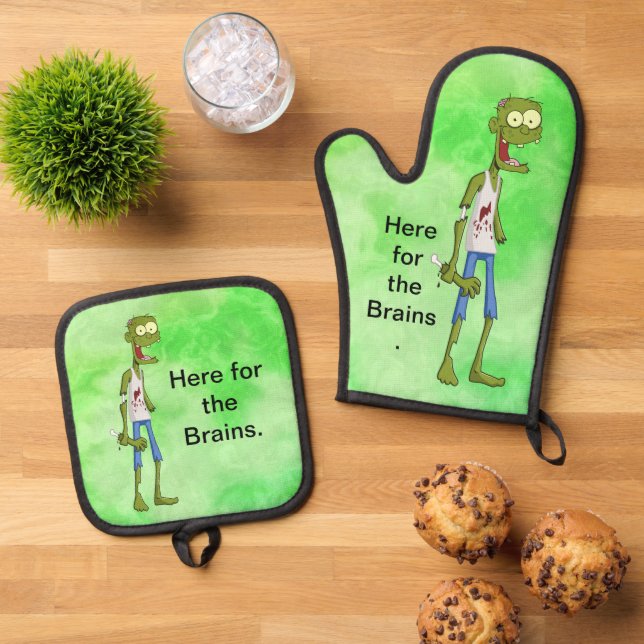 Zombie Ofenhandschuh & Topflappen-Set (Oben Unten)