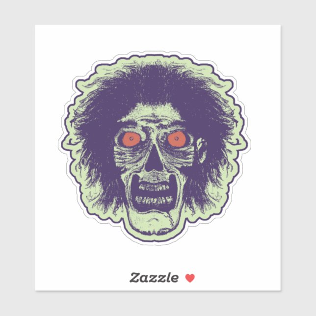Zombie Orange Eyes Green Aufkleber (Blatt)
