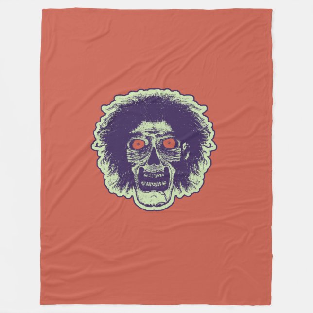 ZOMBIE Orange Eyes green Hair Fleecedecke (Vorderseite)