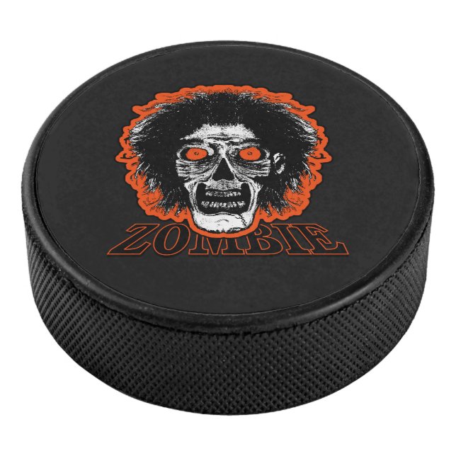 Zombie - Orange Eyes Hair Eishockey Puck (3/4)