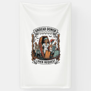 Zombie-Organspender Vintage-Gravur Weißes T-Shirt Banner