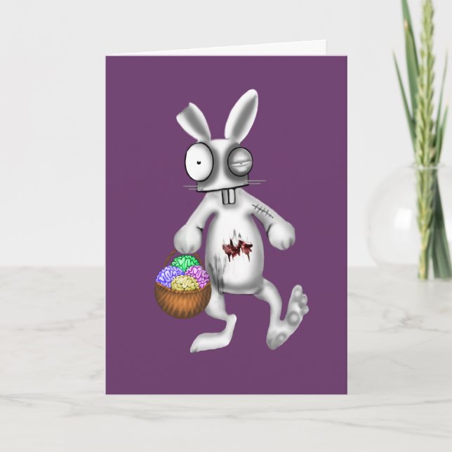 Zombie-Osterhase Feiertagskarte (Vorderseite)