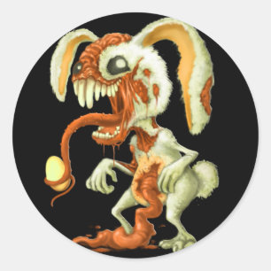 Zombie-Osterhase Runder Aufkleber