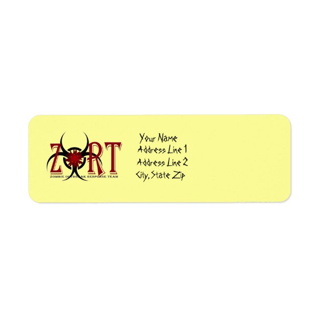 Zombie Outbreak Response Team Address Labels (Vorne)