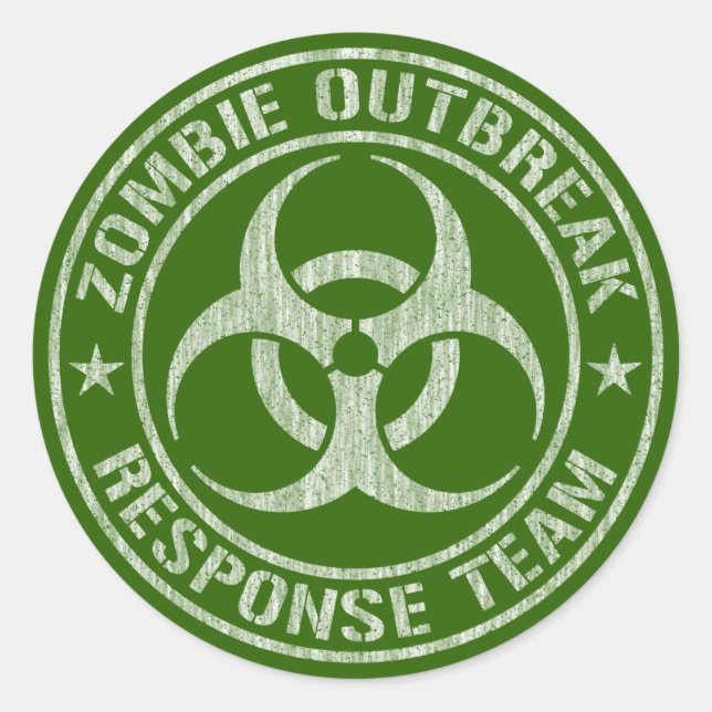 Zombie Outbreak Response Team Army Runder Aufkleber (Vorderseite)