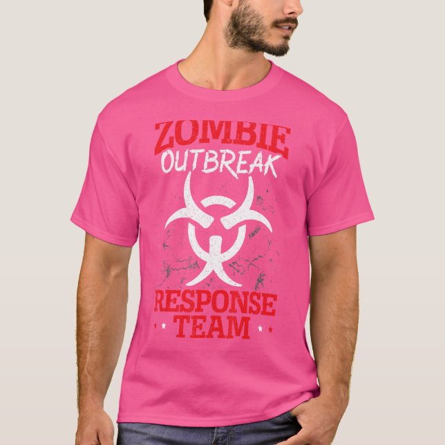 Zombie Outbreak Response Team Halloween Trick or T T-Shirt (Vorderseite)