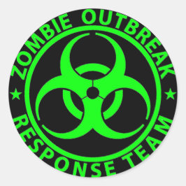 Zombie Outbreak Response Team Neon Green Runder Aufkleber